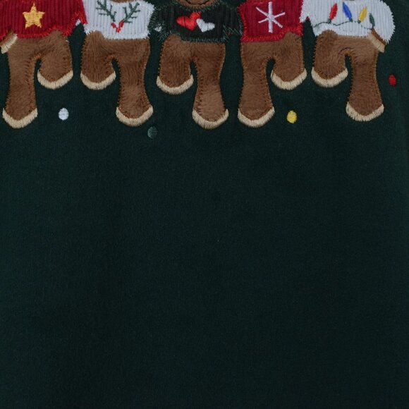 Vintage 90s Cotton/Poly Green Christmas Sweatshirt size X Large‎ - Picture 10 of 13